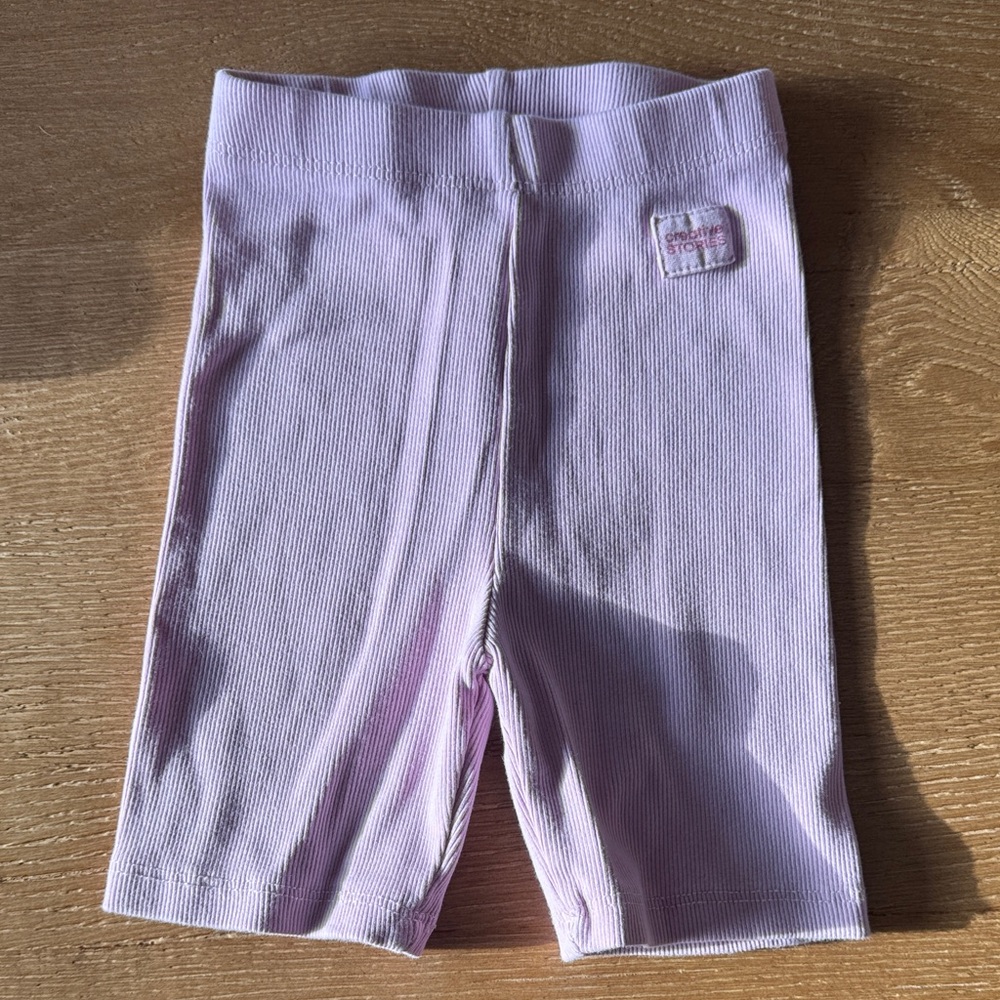 Zara Kids Light Lavender Ribbed Bike Shorts, Size 4